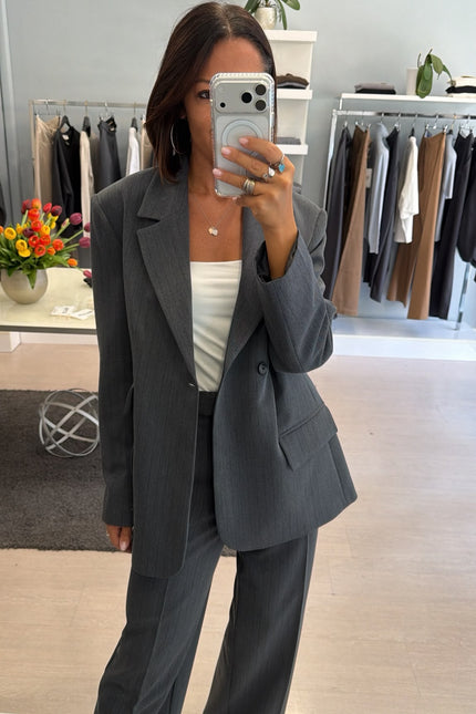 Blazer antracite micro-gessato completo kn