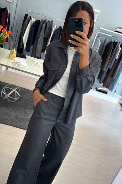 Camicia overshirt grigio piombo ak