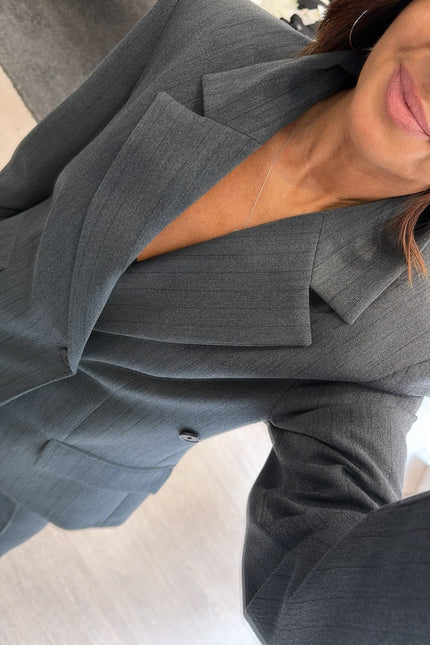 Blazer antracite micro-gessato completo kn