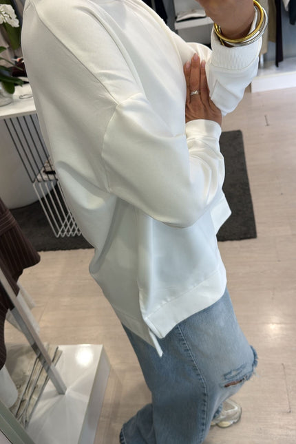 Felpa girocollo bianca