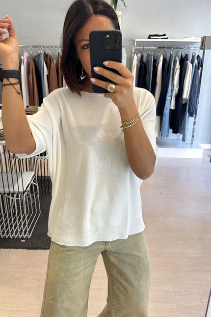 Maglia manica corta over bianca kn