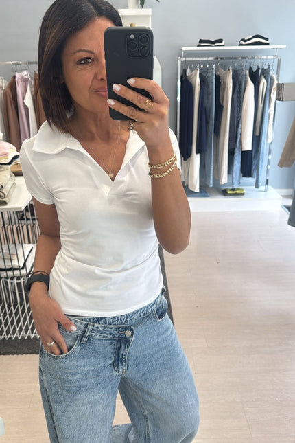Polo bianca slim cc