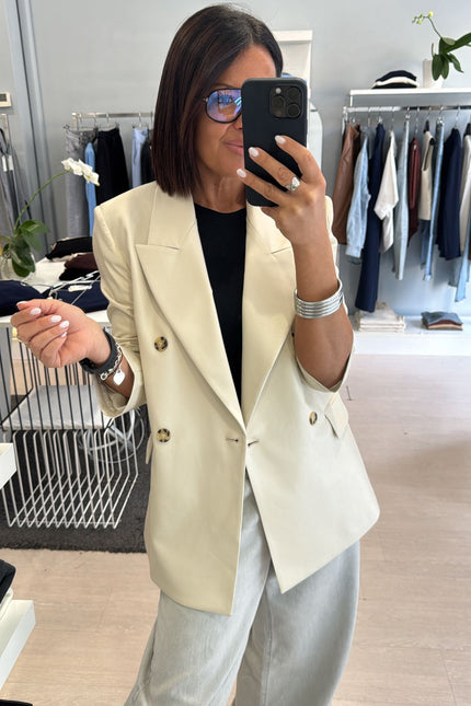 Giacca ecopelle avorio