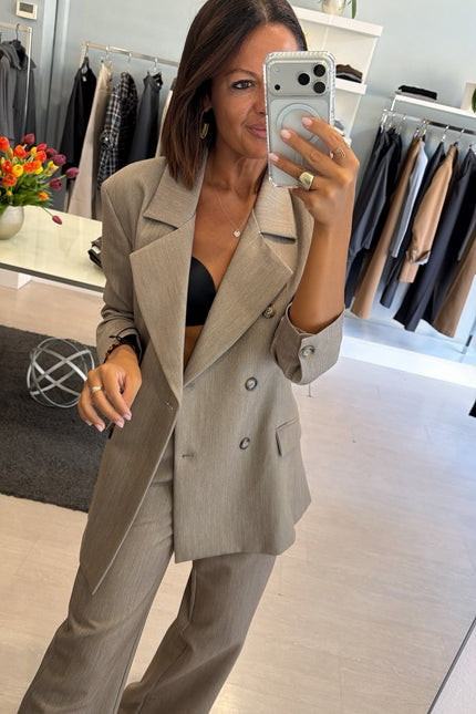 Giacca Robe Manteau completo tortora ak