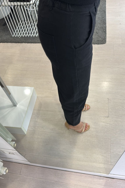 Pantalone barrel nero kn