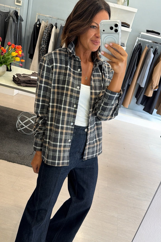 Camicia check grigio piombo cc