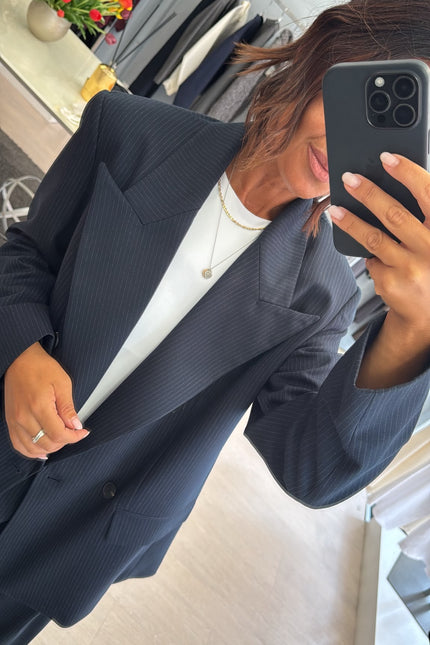 Blazer completo gessato blue navy kn