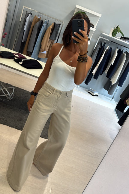 Jeans wide leg sabbia kk