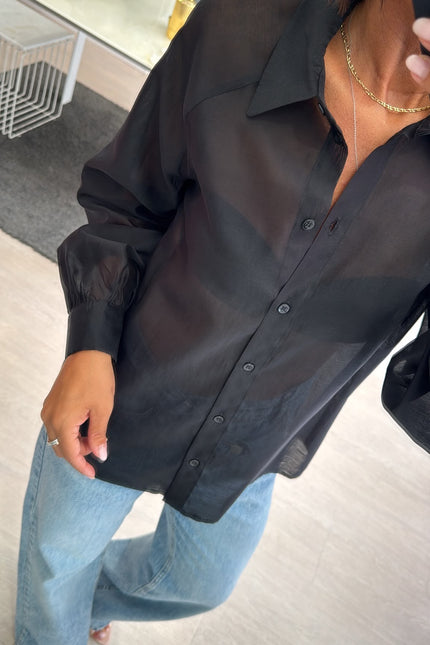 Camicia Lyocell nera ak