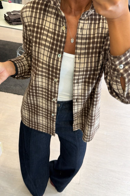 Camicia check cioccolato cc