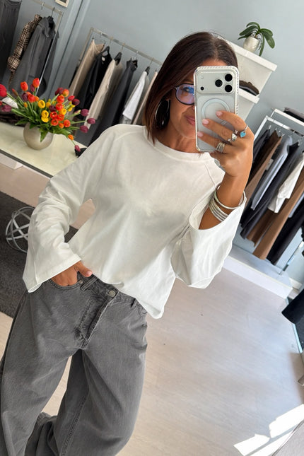 Maglia manica campana bianca kk