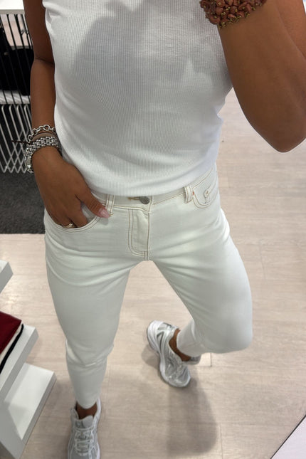 Jeans slim fit bianco latte