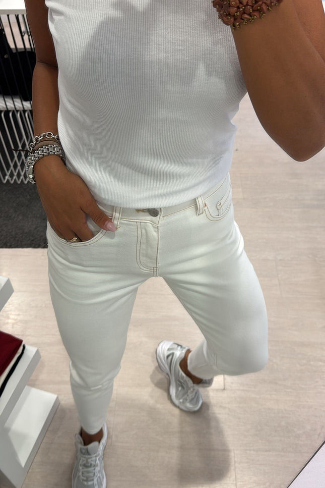Jeans slim fit bianco latte