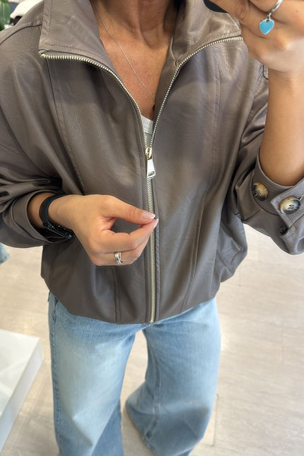 Bomber ecopelle fango