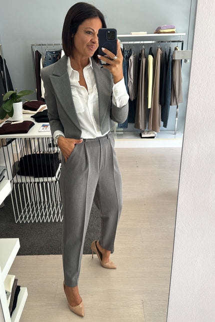 Giacca crop grigio