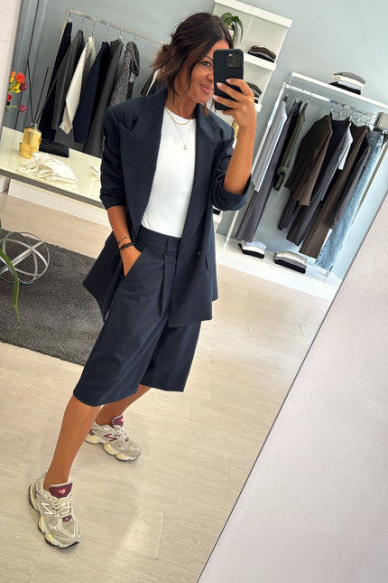 Bermuda completo gessato blue navy kn