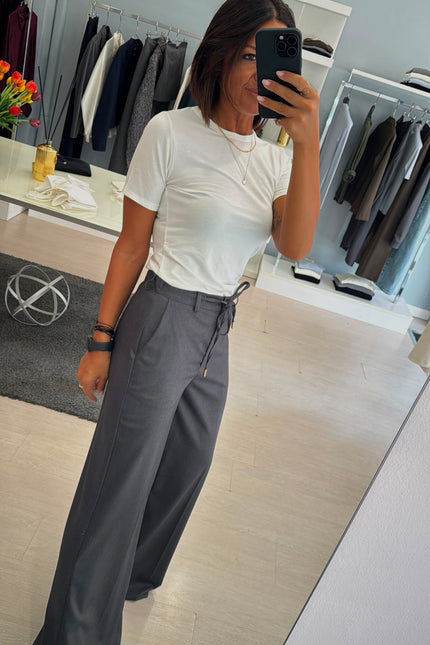 Pantalone dritto completo overshirt grigio piombo ak