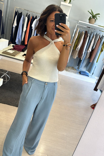 Pantalone modal azzurro cc