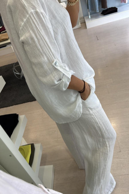 Camicia in lino bianca sl