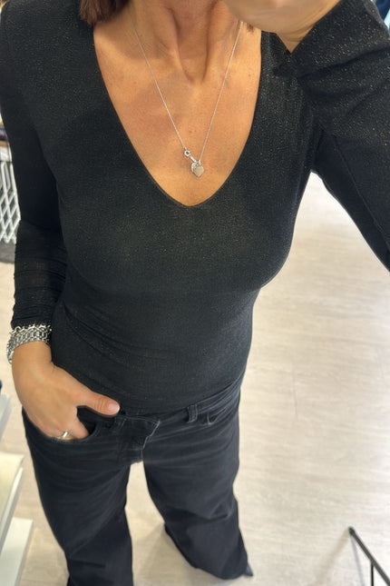 Maglia in filo di lurex nera