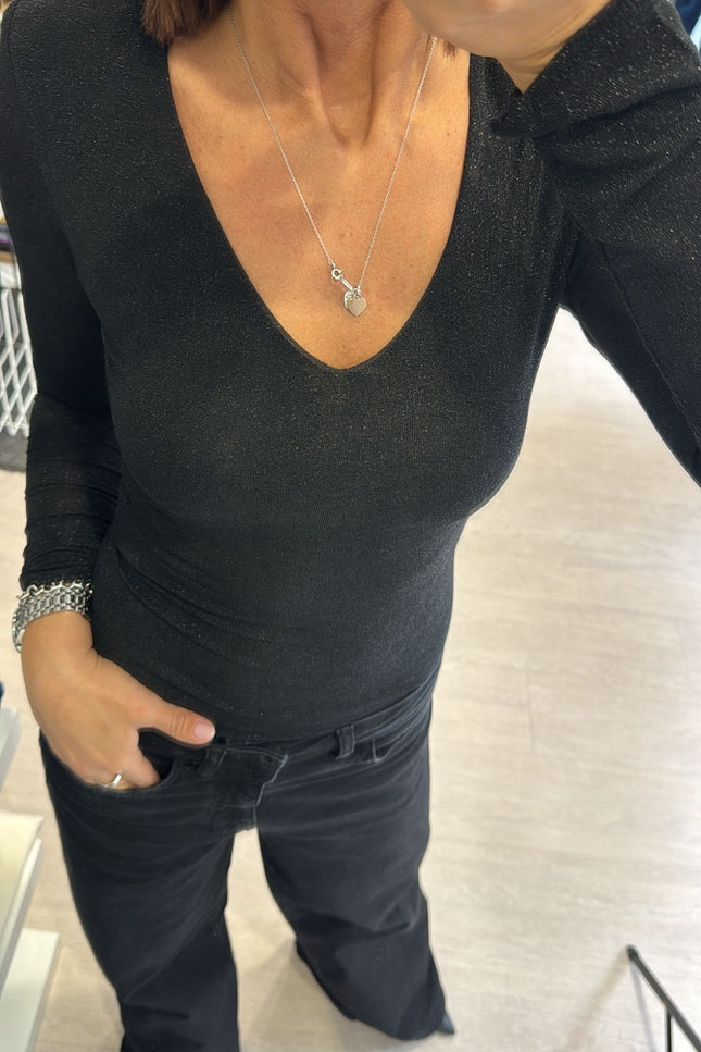 Maglia in filo di lurex nera