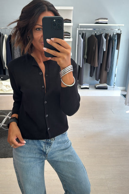 Cardigan regular nero kn