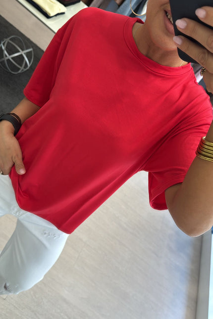 T-shirt boxy fit rossa kn
