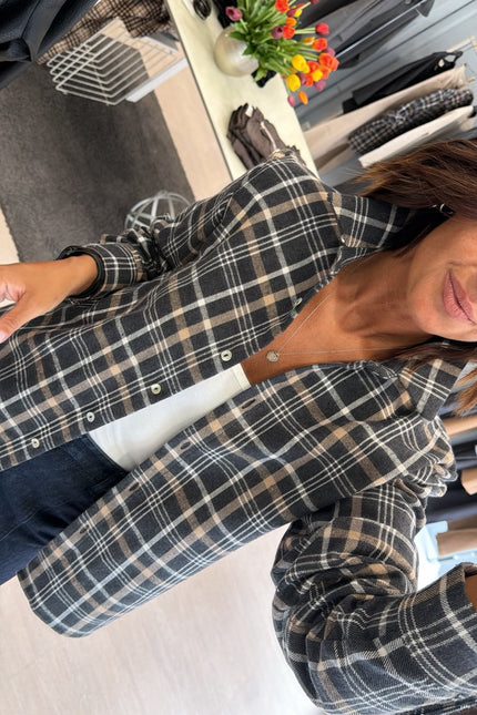 Camicia check grigio piombo cc