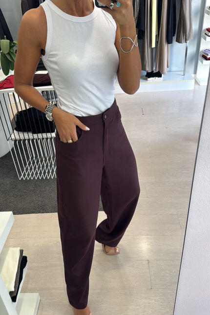 Pantalone tencel bordeaux