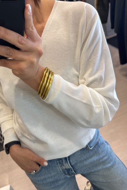 Maglia scollo a V bianco