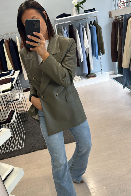 Giacca ecopelle militare