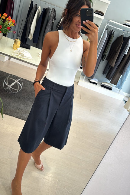 Bermuda completo gessato blue navy kn