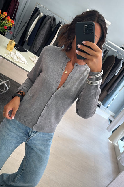 Cardigan regular grigio medio kn
