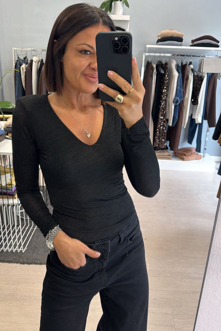 Maglia in filo di lurex nera