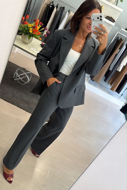 Blazer antracite micro-gessato completo kn