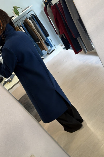Cappotto Lungo Monopetto Blue Ak
