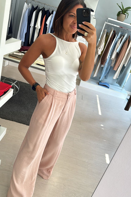 Pantalone modal rosa pastello cc