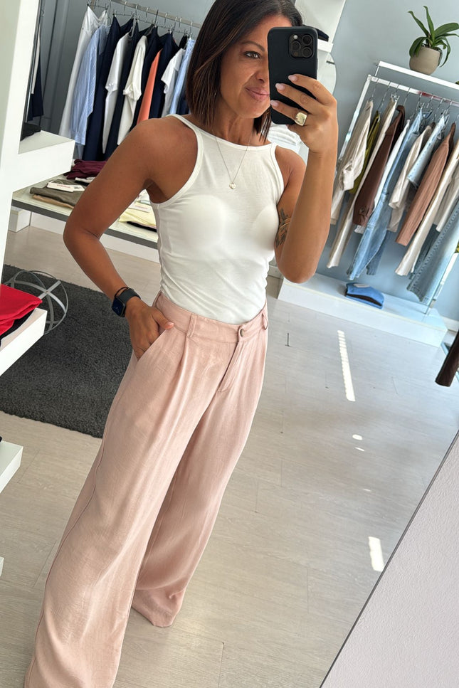 Pantalone modal rosa pastello cc