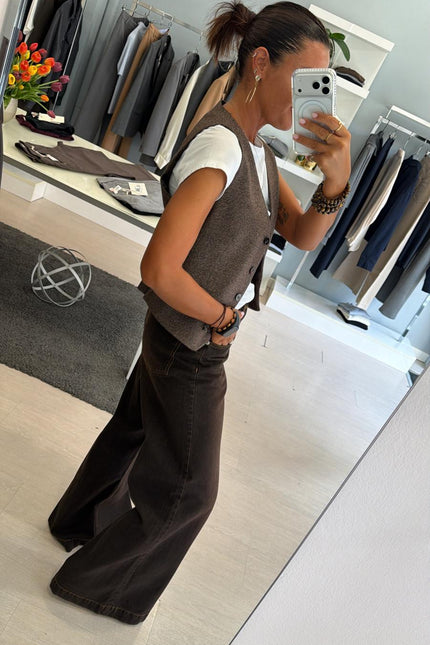 Jeans wide leg moro sfumato kk