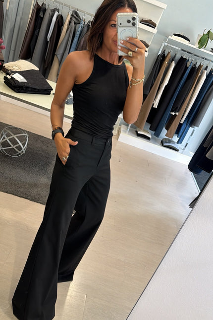 Pantalone wide-leg completo Nero Kn