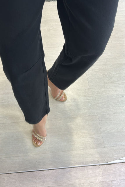 Pantalone barrel nero kn