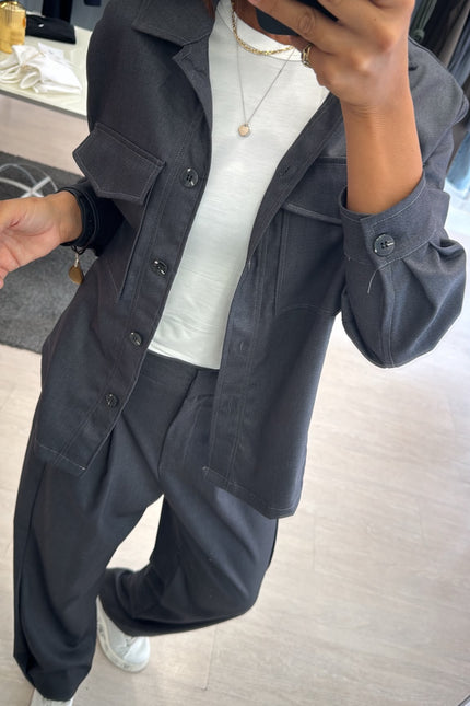 Camicia overshirt grigio piombo ak