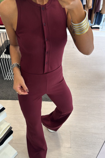 Pantalone zampa bordeaux