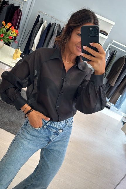 Camicia Lyocell nera ak