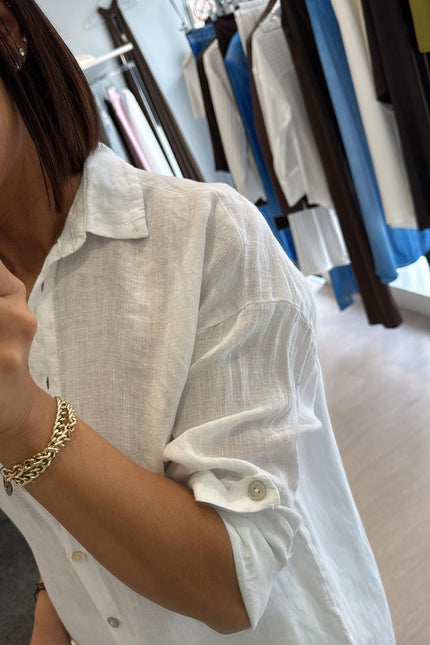 Camicia in lino bianca sl