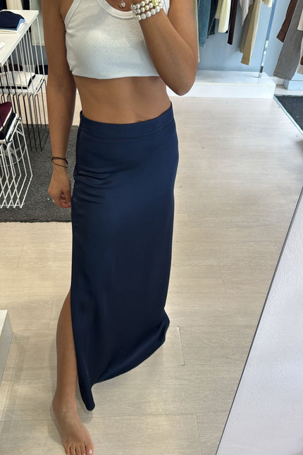 Gonna in satin blu kk
