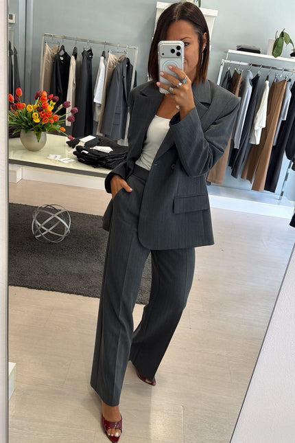 Blazer antracite micro-gessato completo kn