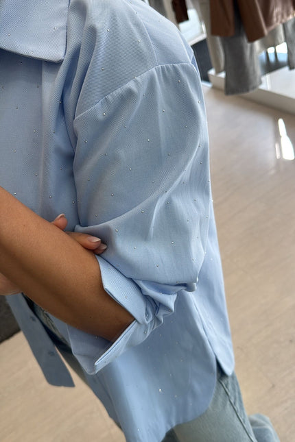 Camicia punto luce azzurra