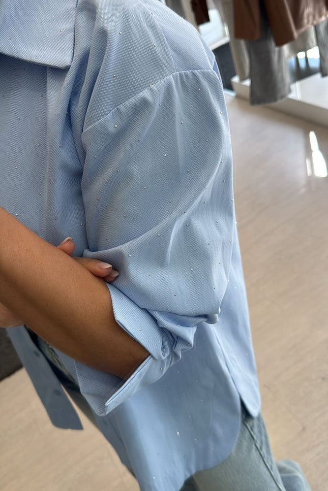 Camicia punto luce azzurra