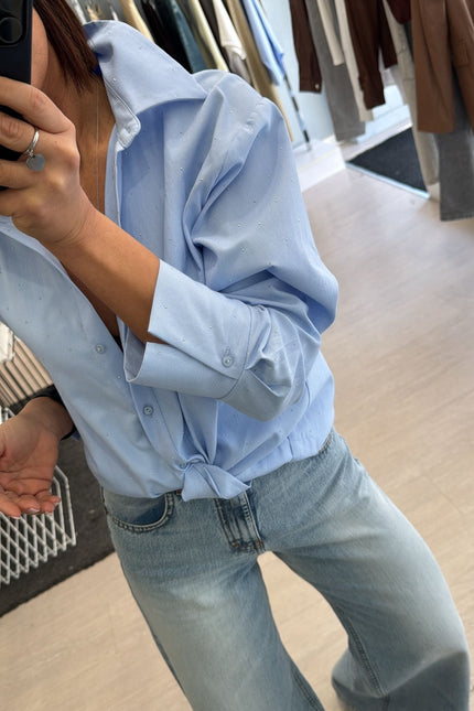 Camicia punto luce azzurra